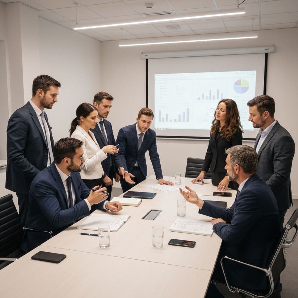 Legal team in strategic discussion