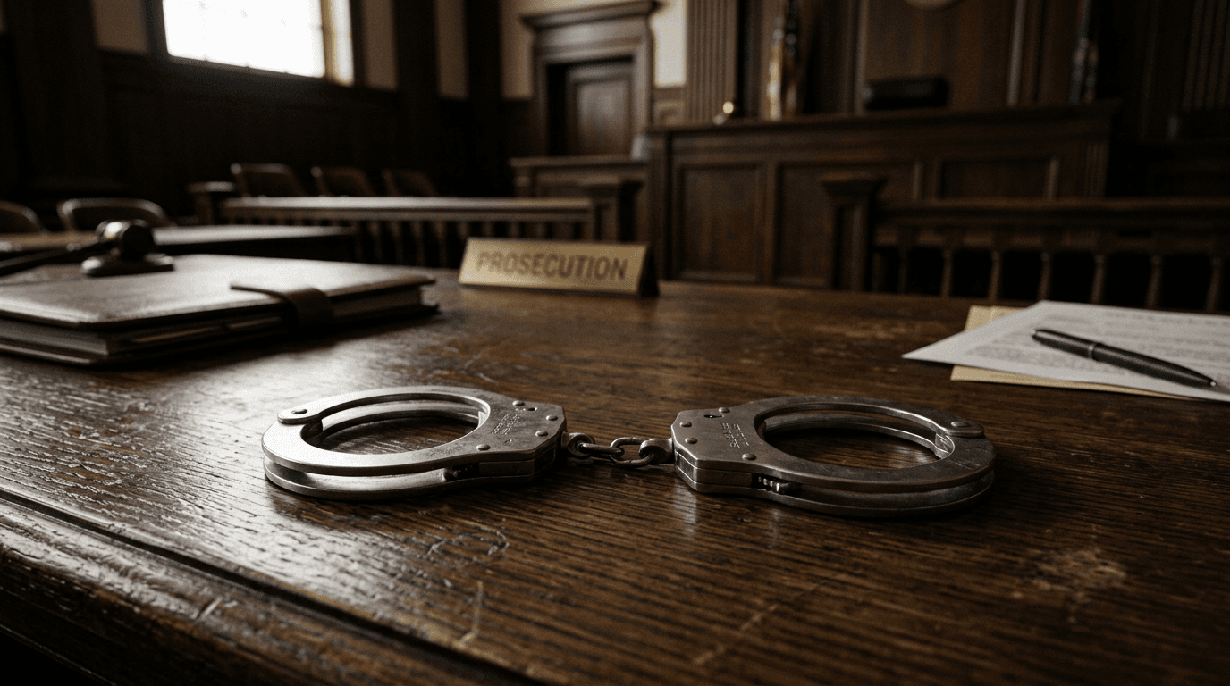 Assault and battery defense attorney reviewing case files in Orlando courthouse