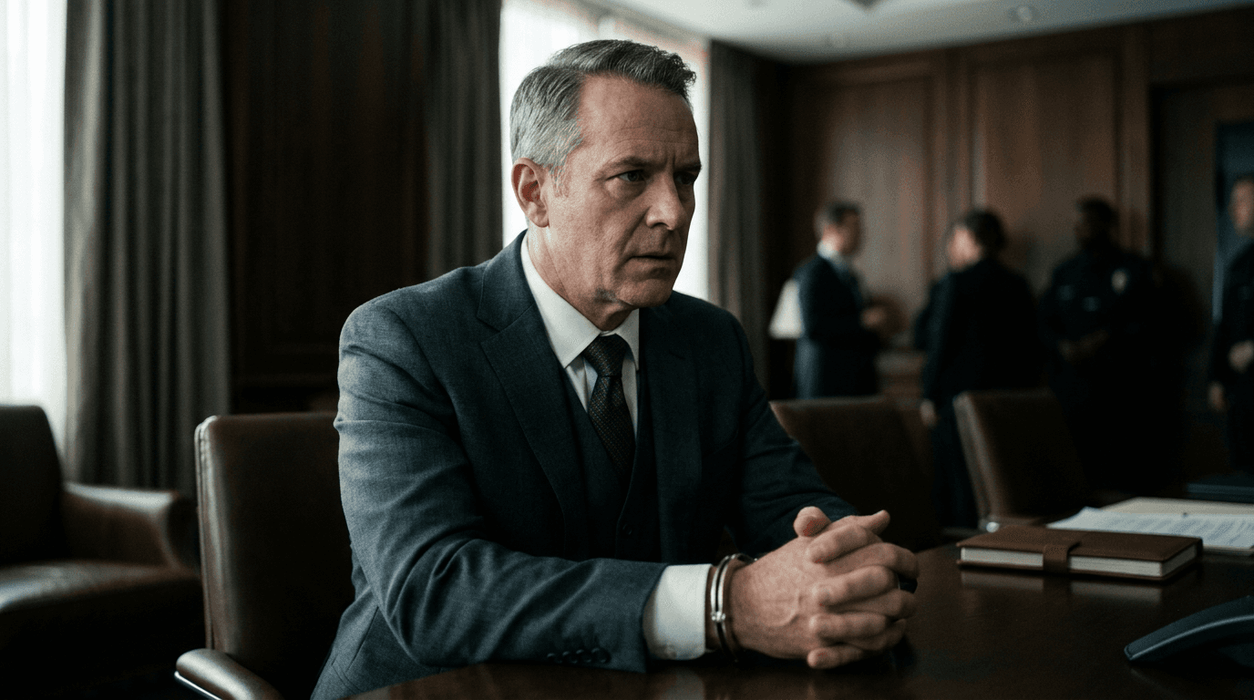 Fraud defense attorney reviewing financial documents in Orlando office